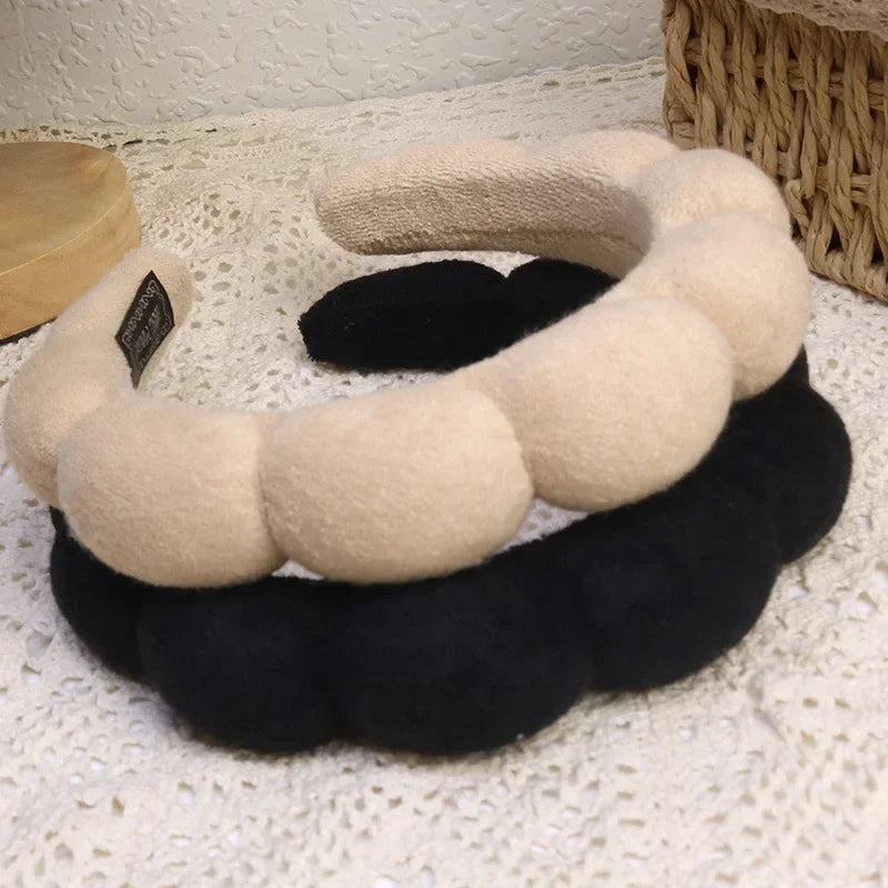 Puffy Spa Headband & Wristbands Set — Microfiber
