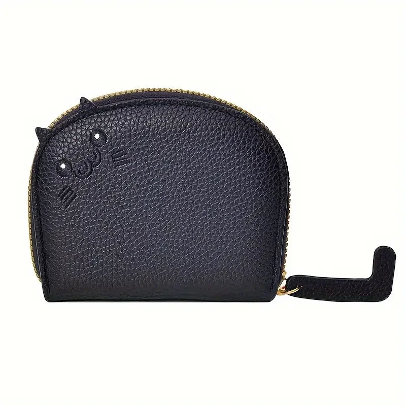 Cartoon Cat Shaped Wallet – Faux Leather Multi-Card Holder & Coin Purse for Women