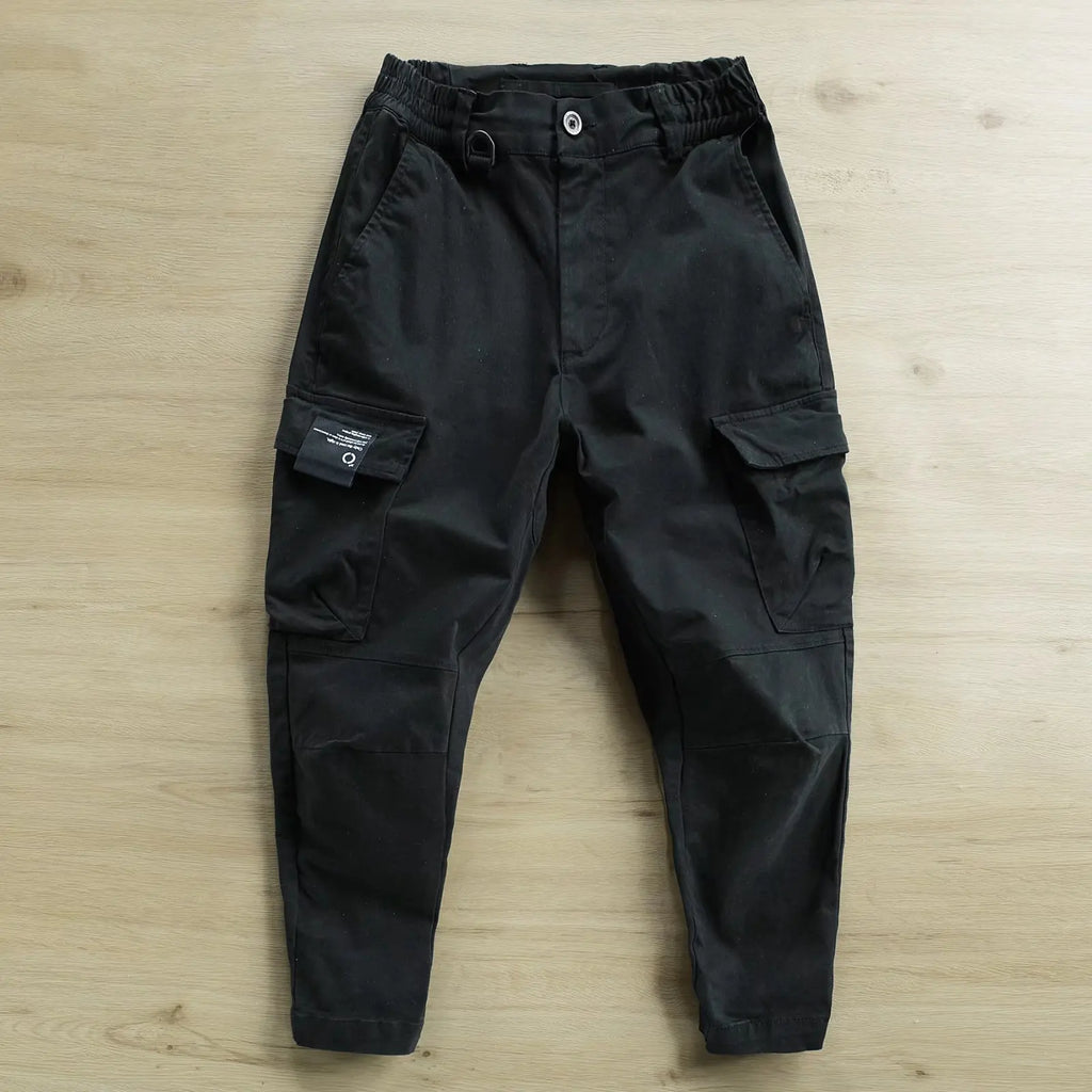 Men's Multi-Pocket Cargo Work Pants – Loose Fit Cotton Utility Trousers