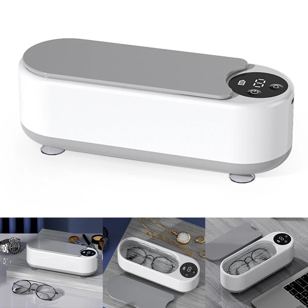Portable Ultrasonic Jewelry & Glasses Cleaner — USB Rechargeable, 360° Deep Clean