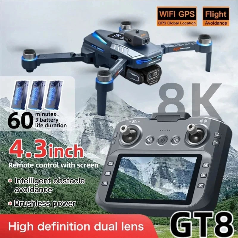 GT8 Drone with Dual Camera & Screen Remote