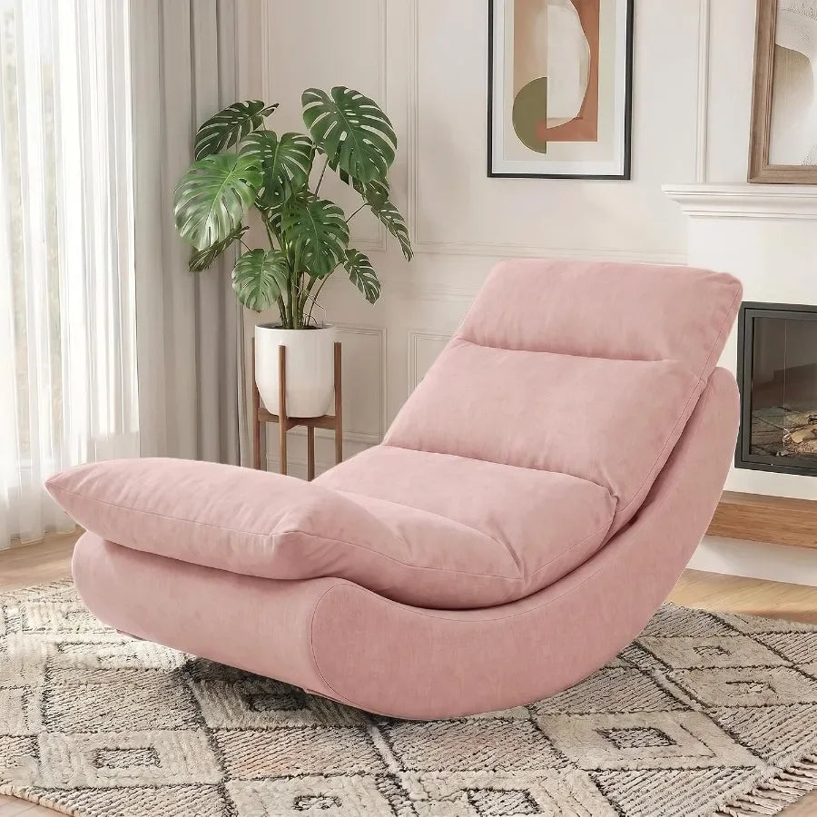 Velvet Rocking Chaise Lounge Chair
