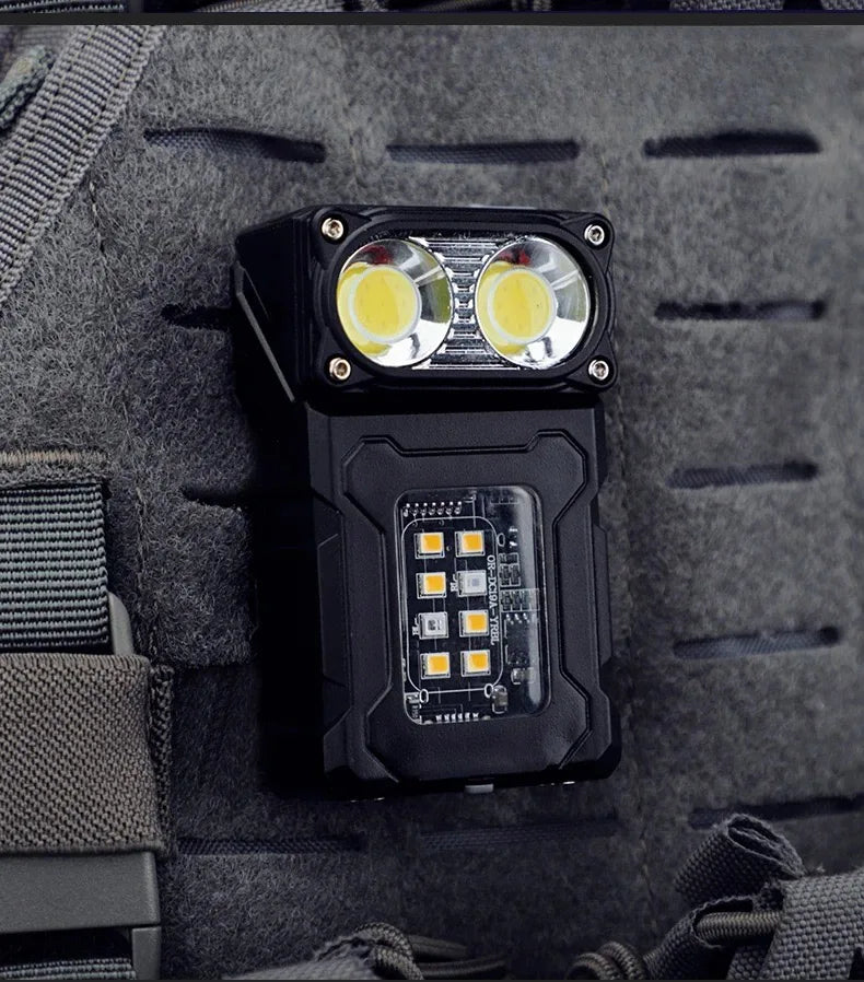 Tactical EDC Work Light – 1200 Lumen, 8-Speed COB+LED, Type-C, Tail Magnet, Pen Clip, MOLLE Compatible