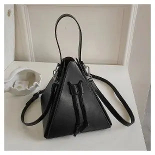 Triangle Shape PU Shoulder Bag – Luxury Designer Hard Shell Crossbody Handbag for Women
