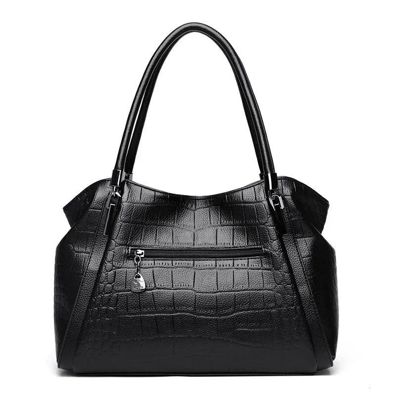 Luxury PU Casual Tote Shoulder Bag – Rivet & Sequin Designer Crossbody Handbag for Women