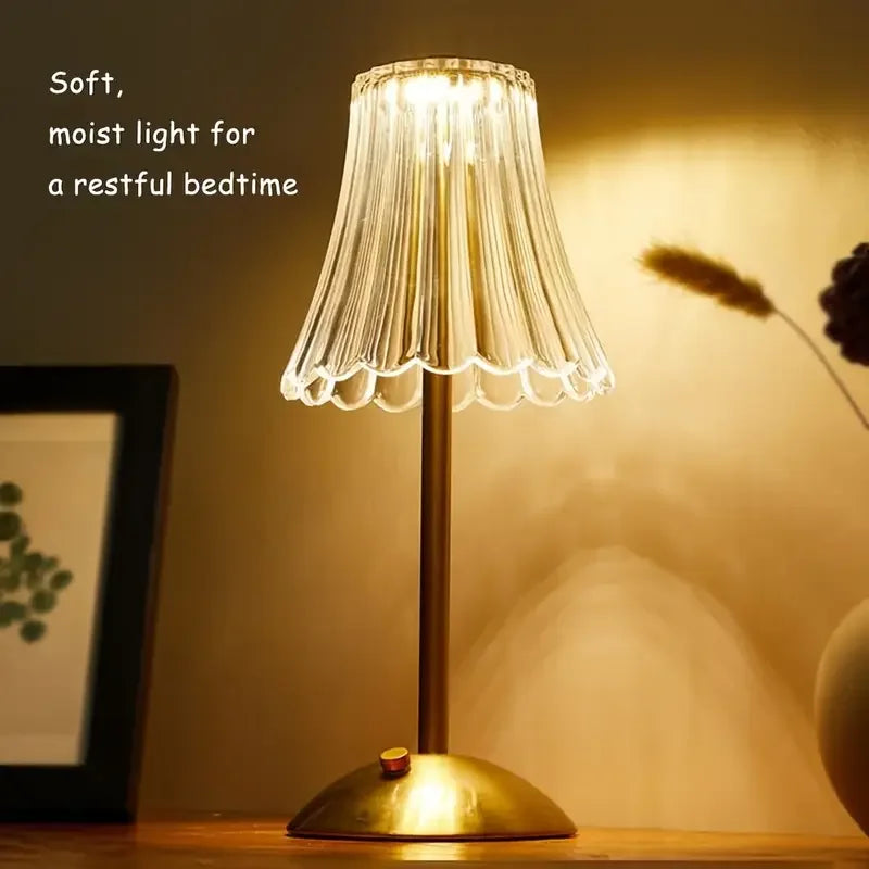Crystal-Style Table Lamp – Rechargeable Touch Light