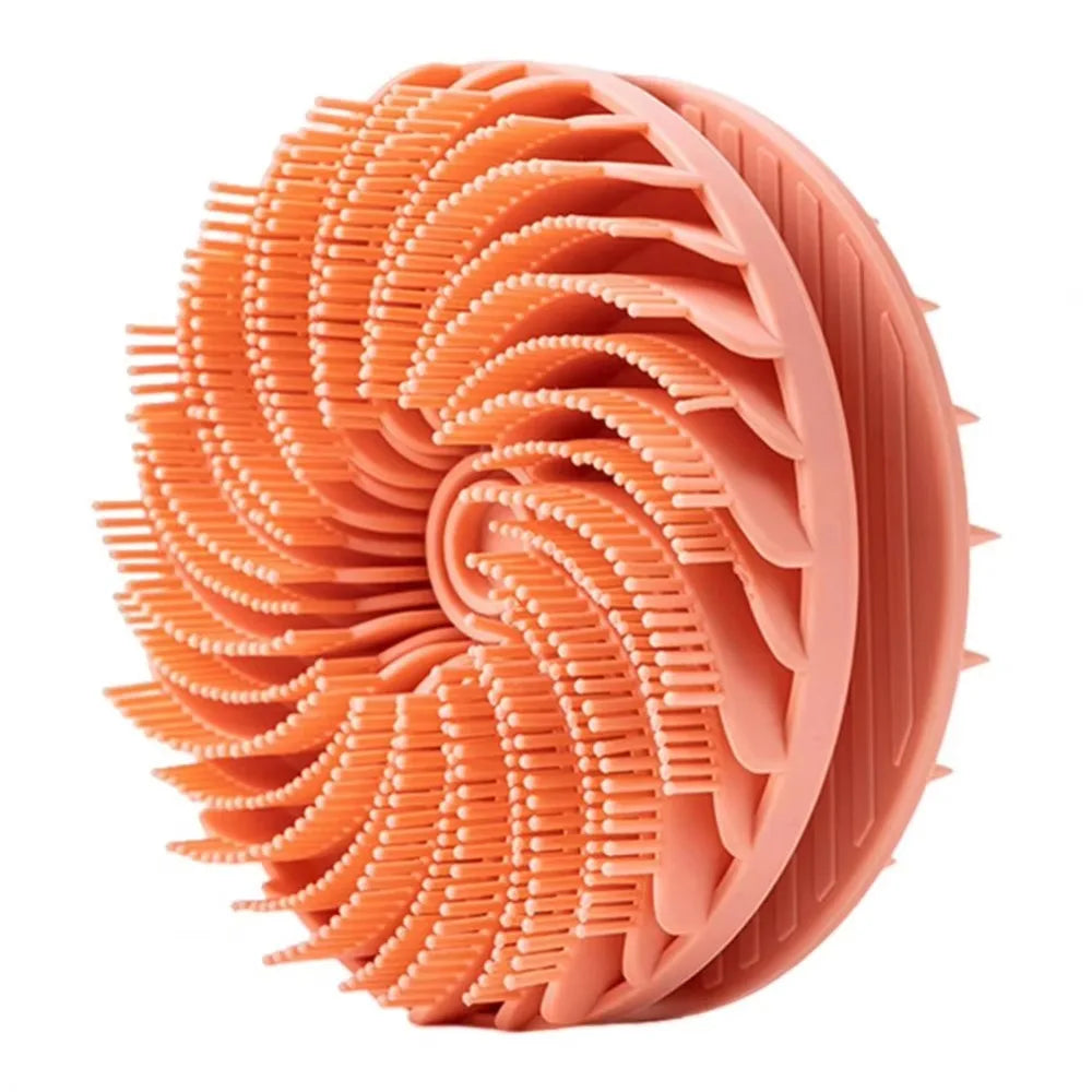 Double-Sided Silicone Shower Brush – Soft Bristle Body Massage & Exfoliating Bath Mud Remover
