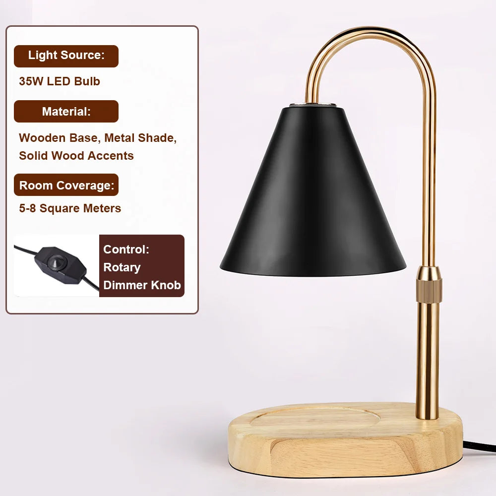 Dimmable Candle Warmer Lamp with Timer and Adjustable Height