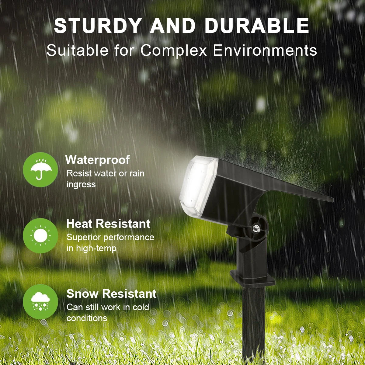 59-LED Solar Spotlight – IP65 Waterproof, 3 Brightness Modes, 2-in-1 Ground & Wall Mount for Garden
