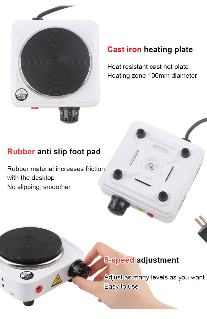 DMWD 110V Electric Hot Plate & Mini Stove – Coffee, Milk Tea & Mocha Heater, Small Furnace, US Plug