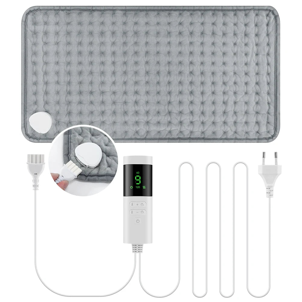 Electric Heating Pad — 9 Levels, 4 Modes, Timer, 30x60cm Washable Heated Blanket for Back, Shoulder & Knee