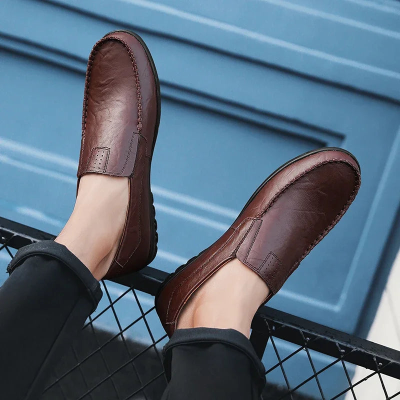 Men's Genuine Leather Slip-On Loafers
