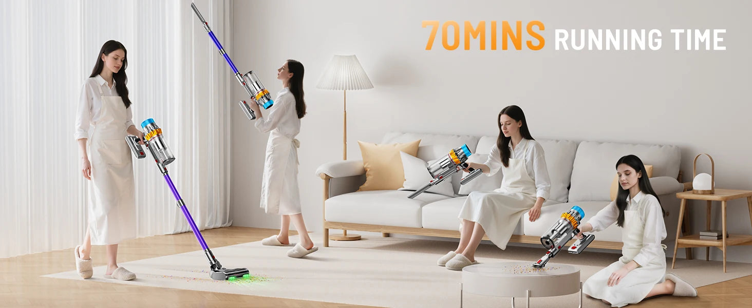 VAKERR X15 Pro Cordless Vacuum Cleaner — 650W 65KPa Strong Suction, 70-Min Runtime for Pet Hair & Carpet