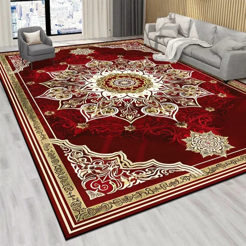 VIKAMA Persian Luxury Crystal Velvet Rug – Large Non-Slip Living Room & Bedroom Carpet, 5 Colors & 5 Sizes