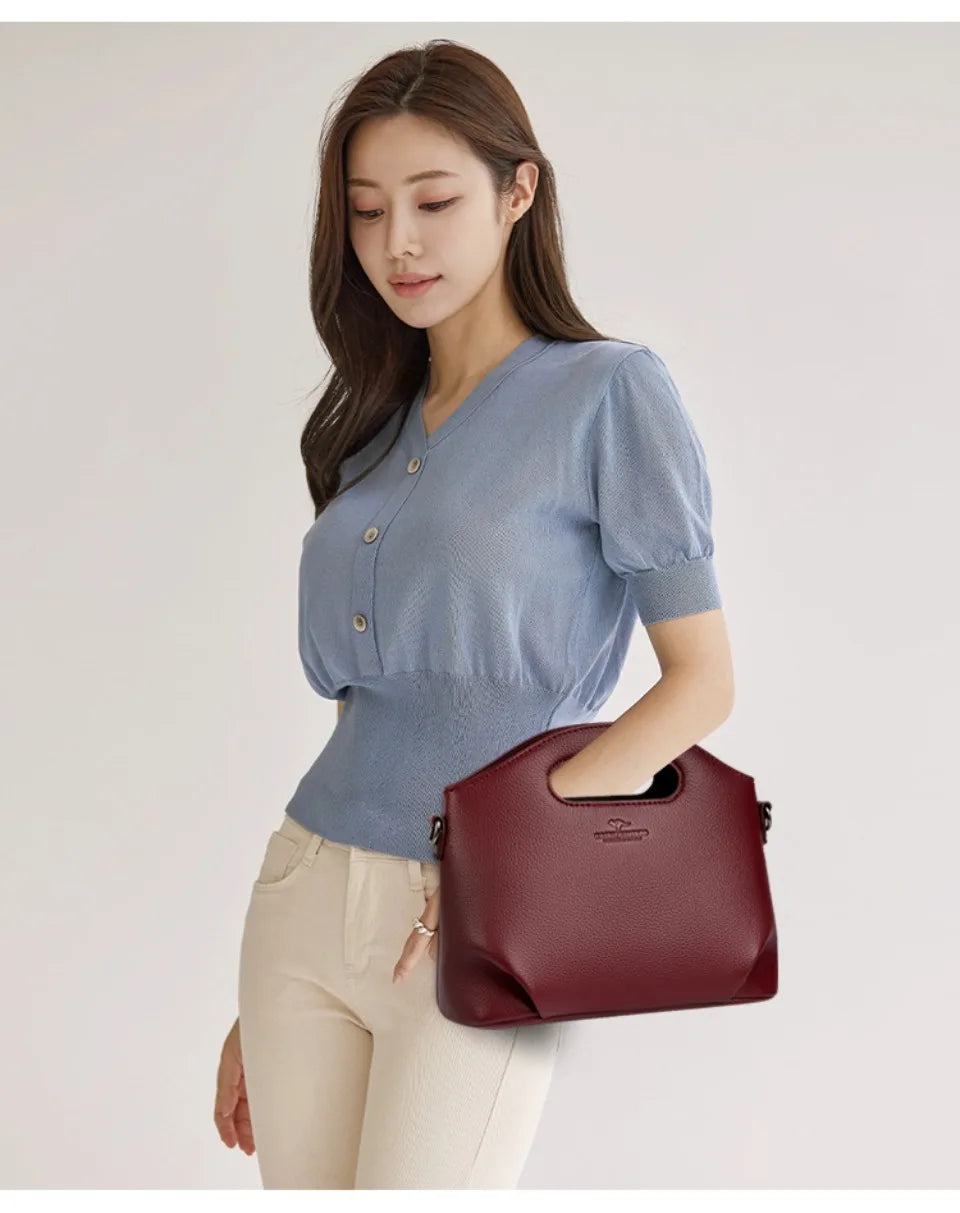 VANDERWAH Luxury Microfiber Leather Flap Shoulder Bag – Small Casual Tote Handbag for Women