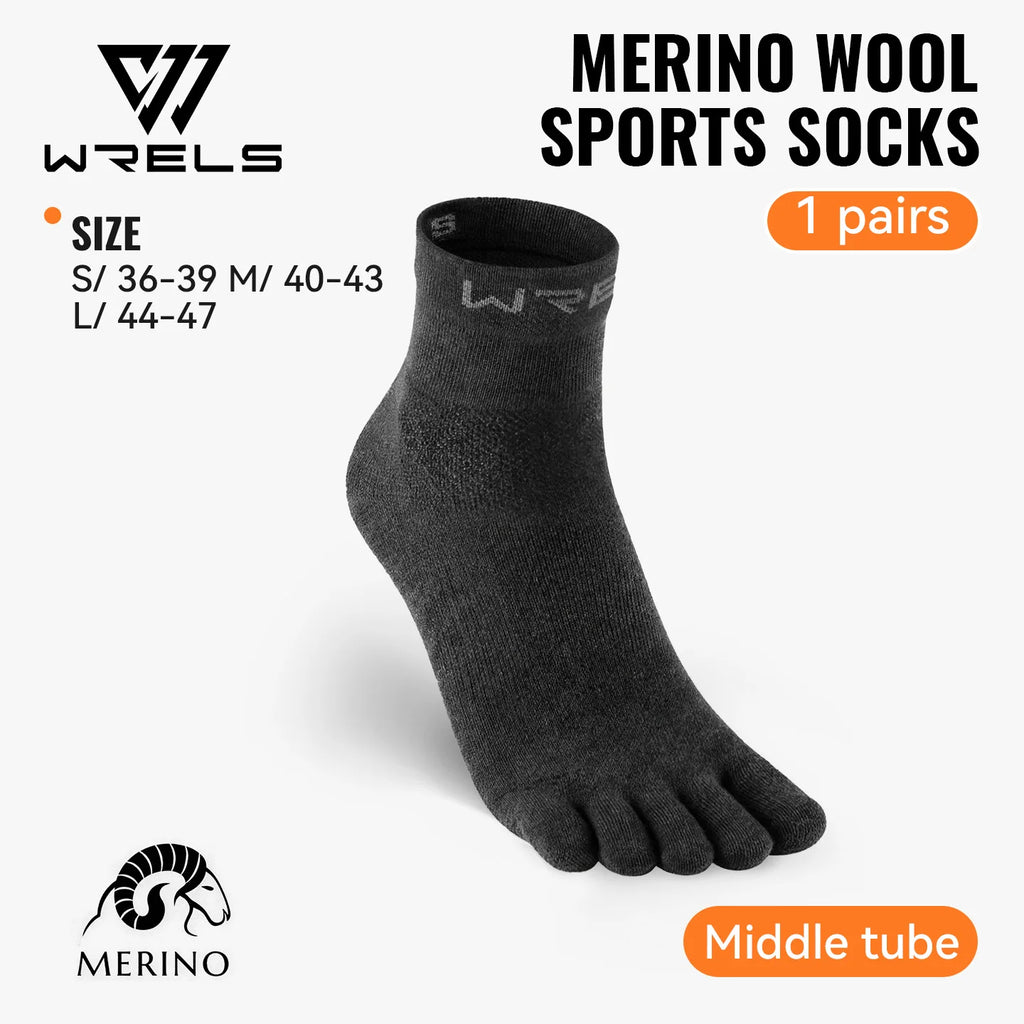 Merino Wool Five-Toe Socks for Running & Hiking