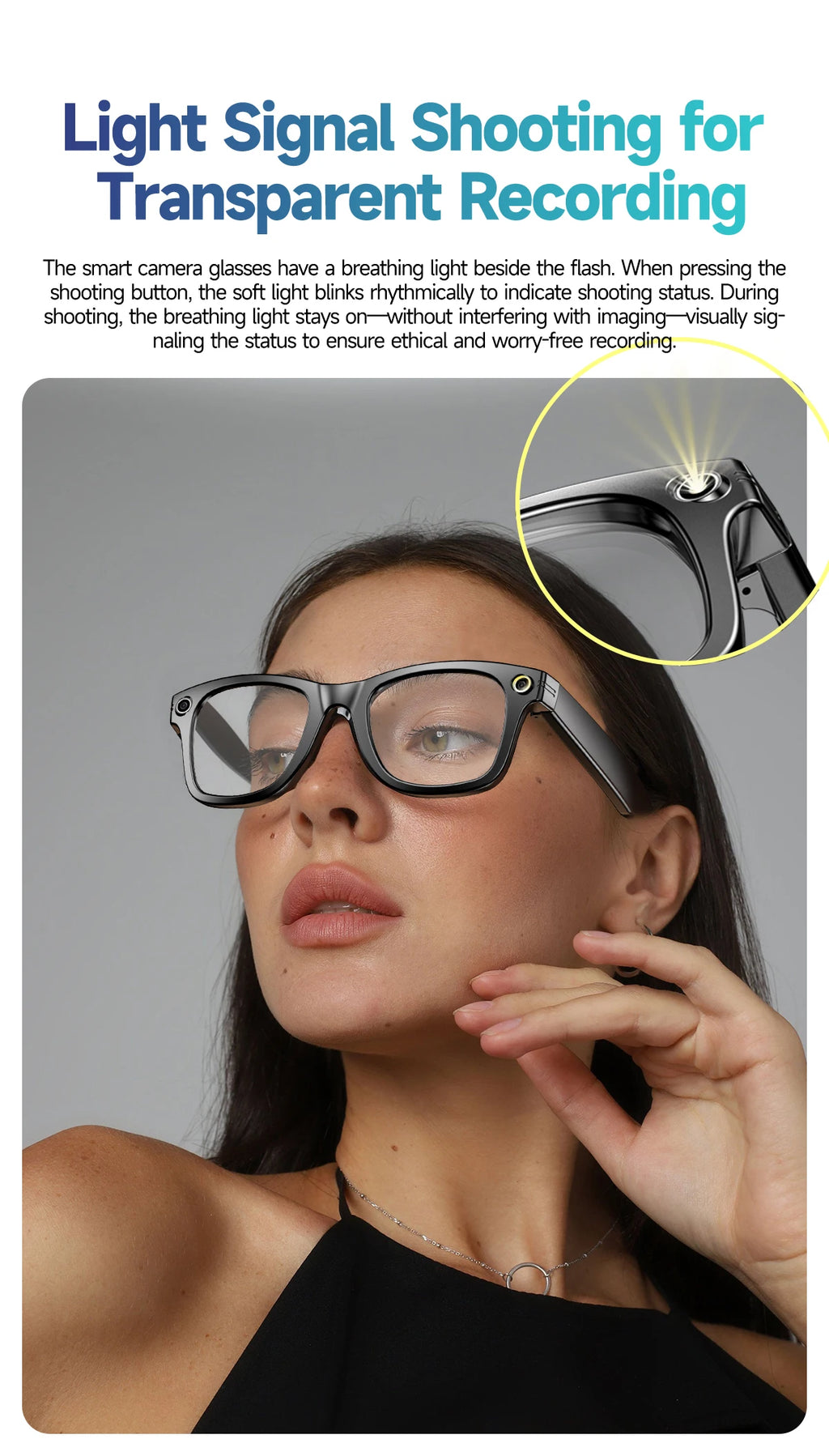800W Camera AI Smart Glasses — Color-Changing Lenses, AI Translation, HD Video & Waterproof Calling
