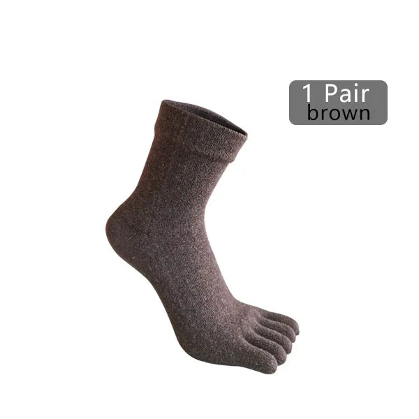 Men's Winter Five-Toe Socks, Single or 5-Pair Pack