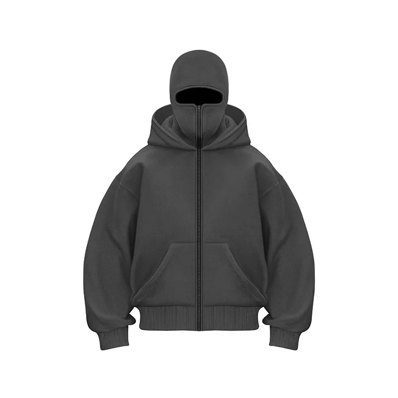 Women's Y2K Goth Double Hoodie Sweatshirt — Harajuku Fleece Pullover