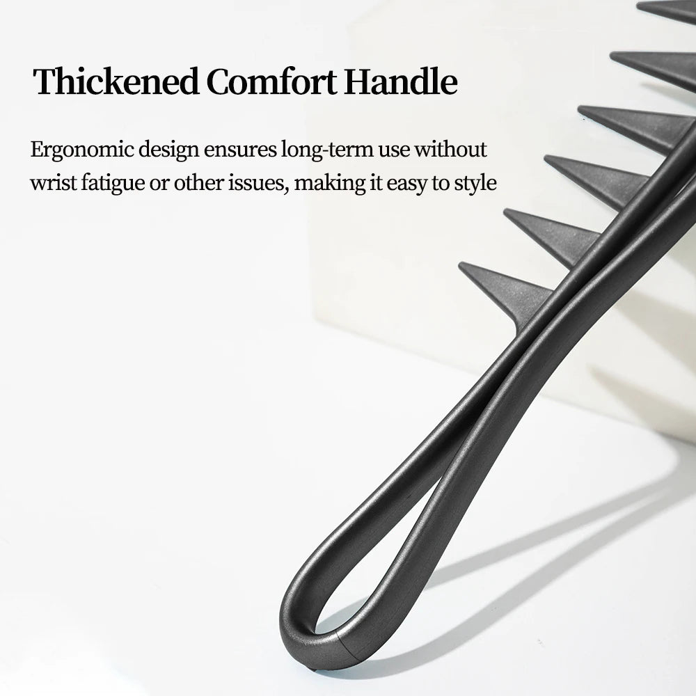 Wide Tooth Retro Oil Head Comb – Antistatic Detangling Comb for Curly & Straight Hair
