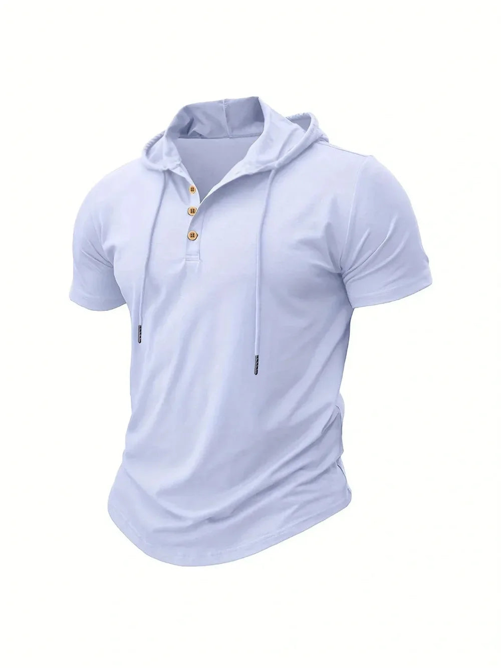 Men's Hooded Short-Sleeve Gym T-Shirt — Athletic Training Tee with Hood
