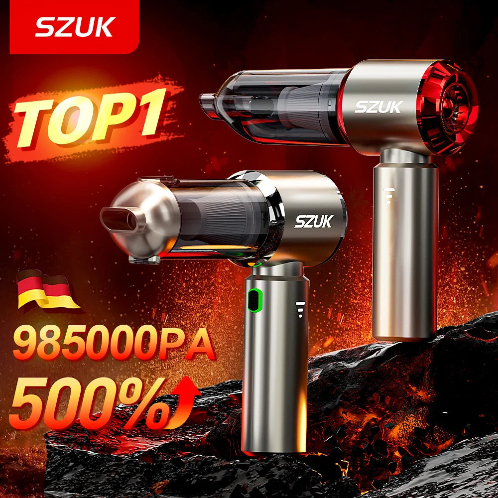 SZUK C012MAX Cordless Car Vacuum Cleaner – Strong Suction Wireless Handheld & Air Blower