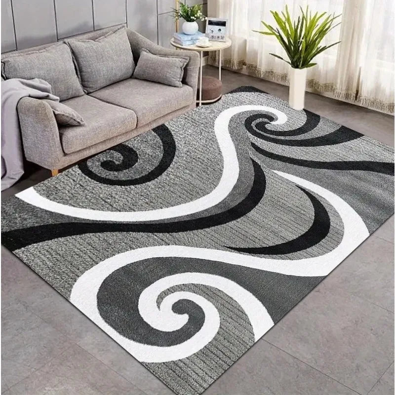 Modern Printed Floor Mat – Soft Lines Design, Living Room, Bedroom, Kitchen, Terrace & Office