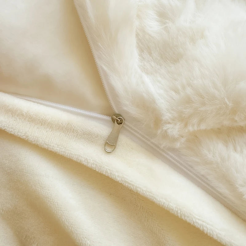 Plush Solid Color Duvet Cover – 300TC Warm Skin-Friendly Comforter Cover, 11 Colors & 4 Sizes