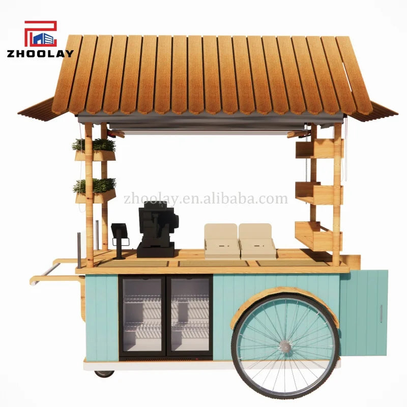 Mobile Market Stall Cart – Trade Show Food Stand & Street Vendor Cart with Wheels