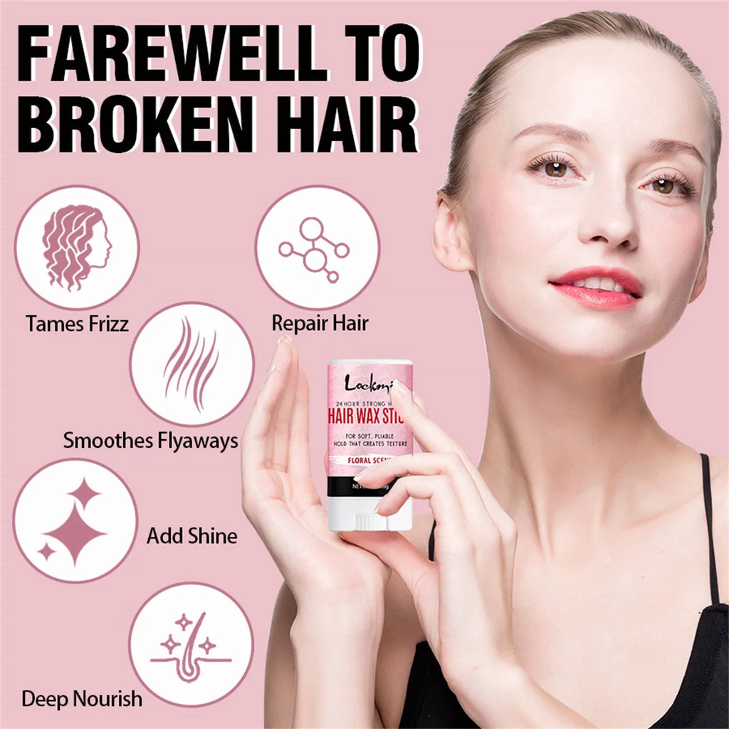 Professional Styling Wax for Women Anti-frizz Pomade Smoothing Broken Back Hair Mud Messy Hairs Control Wax Rod for Natural Wigs