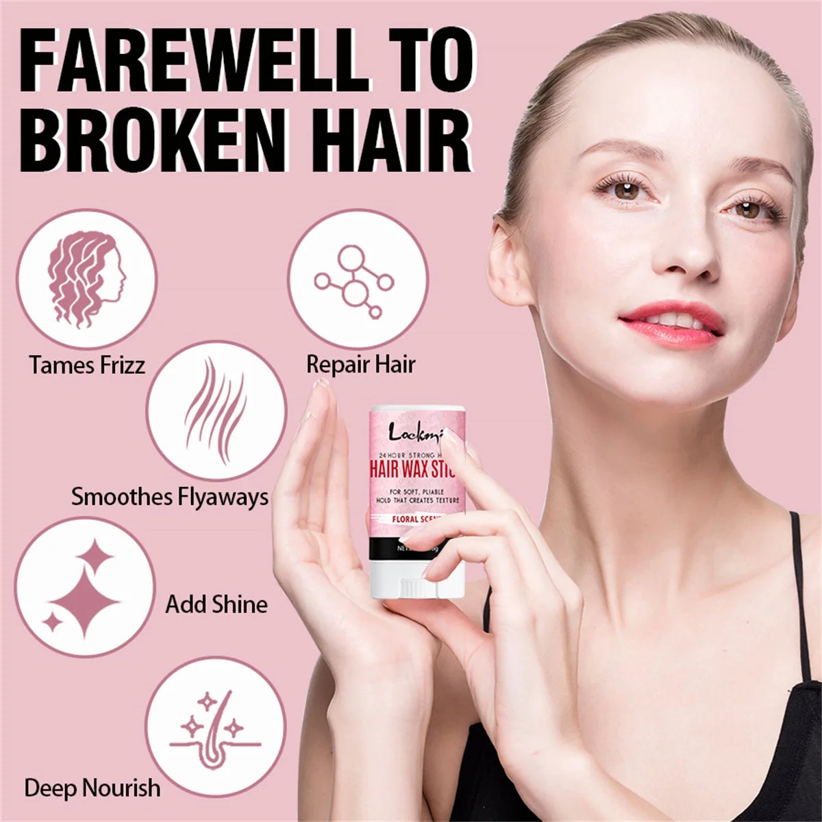 Professional Styling Wax for Women Anti-frizz Pomade Smoothing Broken Back Hair Mud Messy Hairs Control Wax Rod for Natural Wigs