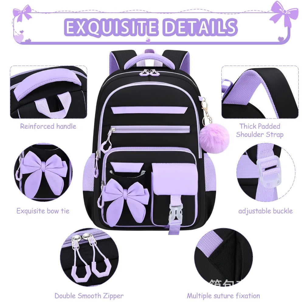 Bow-Knot School Backpack – Bag & Matching Set Options