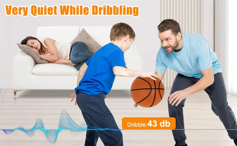 Silent Basketball – Size 7 PU Foam Quiet Indoor Dribble Ball, No Noise, No Pump Needed