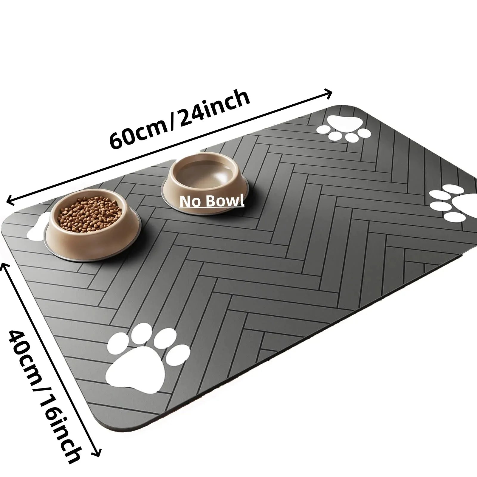 Absorbent Quick-Dry Pet Feeding Mat with Rubber Backing