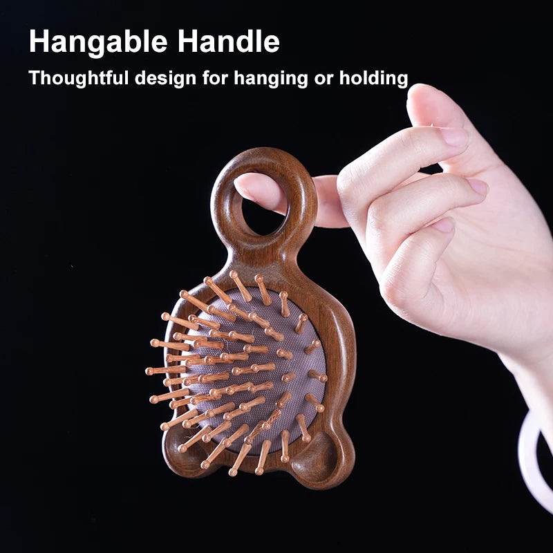 Cartoon Cat Wooden Scalp Massage Comb — Gua Sha Hair & Scalp Stimulator