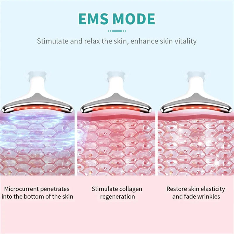 7-Color EMS Neck & Face Lifting Massager – LED Photon Therapy, Skin Tightening & Double Chin Remover