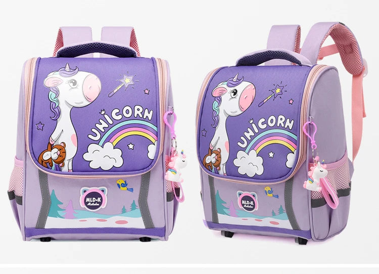 Unicorn School Backpack – Kids Canvas Bag & Size Options