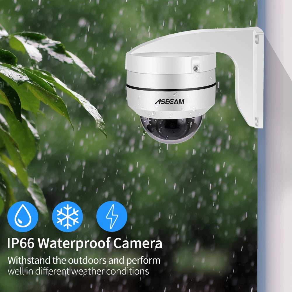 ASECAM 8MP PoE PTZ Security Camera with Optical Zoom