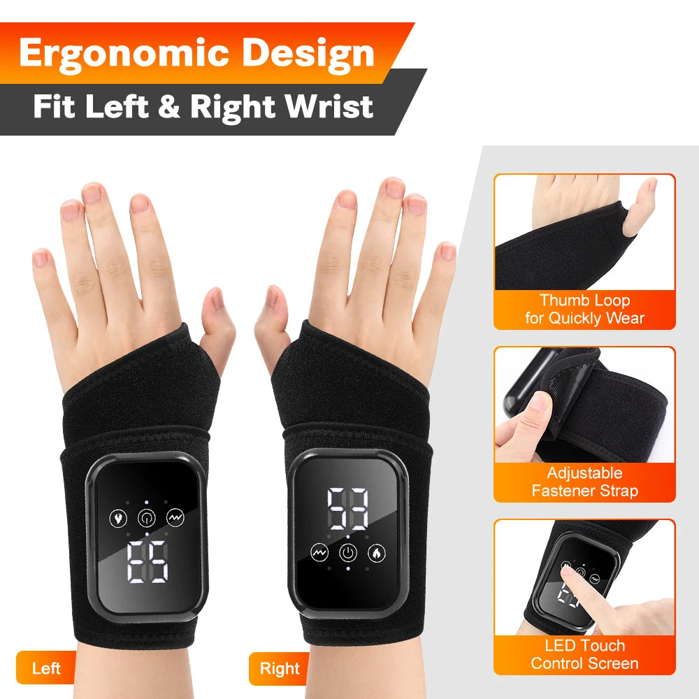 Electric Heating Wrist Massager – Vibration Relief for Carpal Tunnel & Fatigue