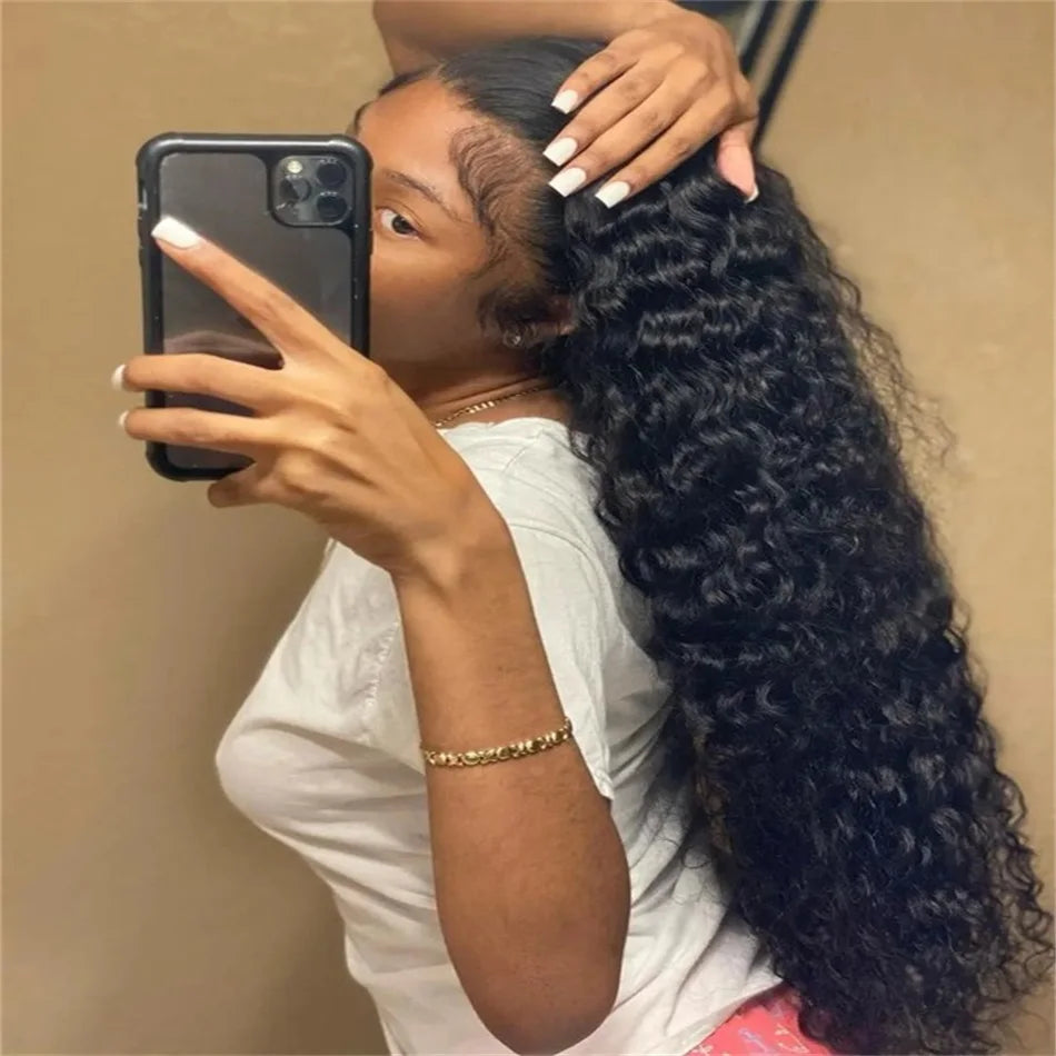 Rosabeauty 34 36inch Hd 13x4 13x6 Curly Wigs Deep Wave Frontal Wig Brazilian Curly Human Hair Wig Loose Water Wave Wig For Women