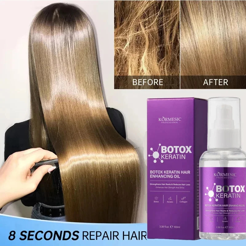 Magic Keratin Hair Enhancing Oil Fast Restore Hair Soft Smooth Shiny Deep Moisturizer Frizzy Dry Scalp Korean Hair Care Products