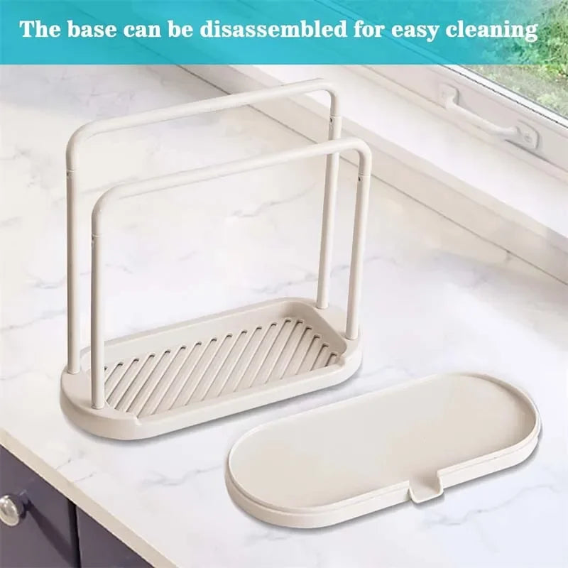 Kitchen Sink Drain Storage Basket — 2-Piece Sponge & Rag Drainage Shelf Organizer