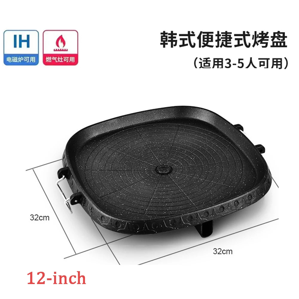 Korean Grill Pan – Non-Stick Square & Round Options