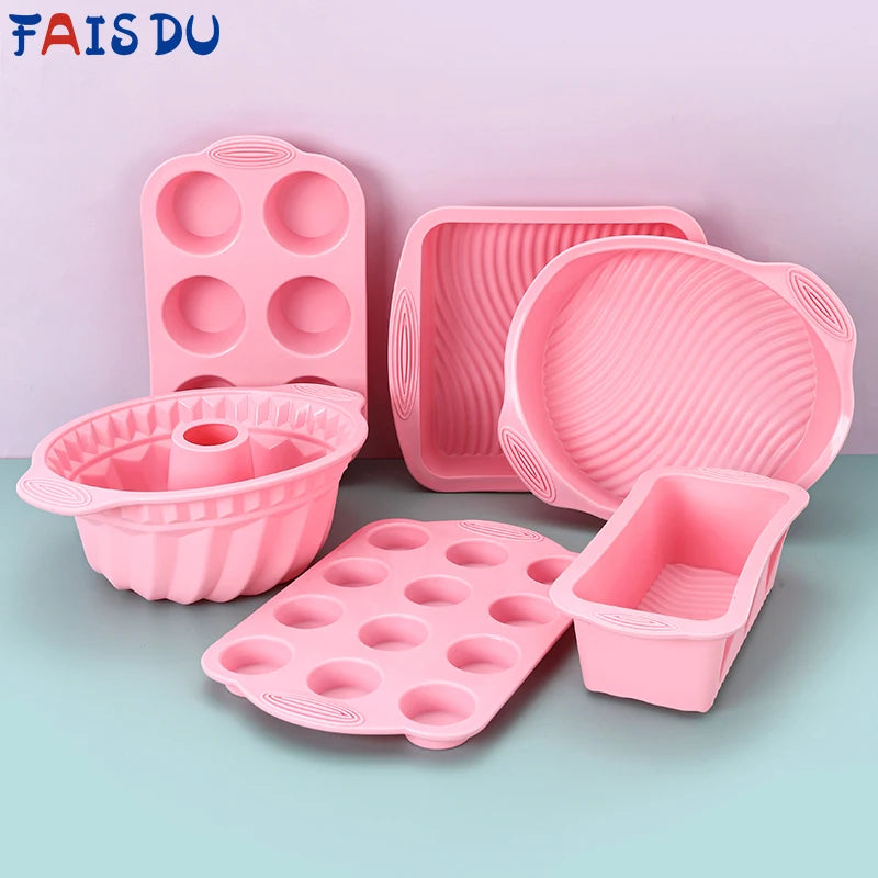 Pink Silicone Bakeware – Cake, Muffin & Loaf Molds