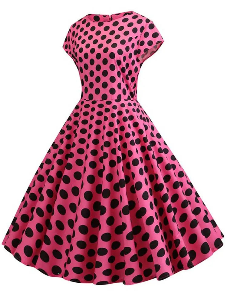 50s 60s Retro Music Note Print Swing Vintage Dress — Casual Party Rockabilly Dress