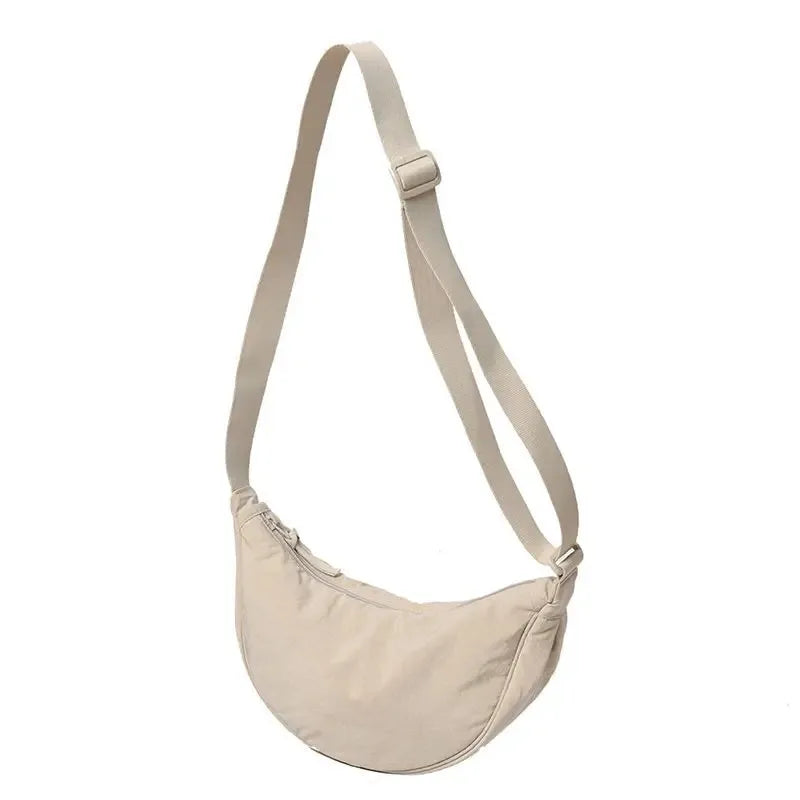 Nylon Dumpling Shoulder Bag – Large Capacity Women's Travel & Commuter Bag in Solid Colors