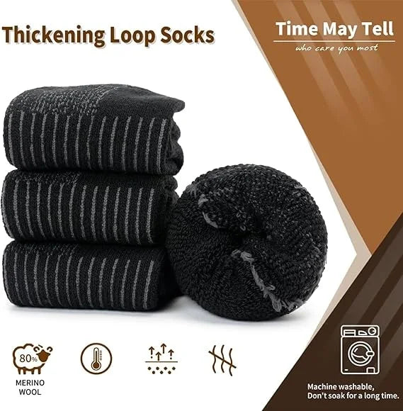 Wool-Blend Cushioned Winter Boot Socks