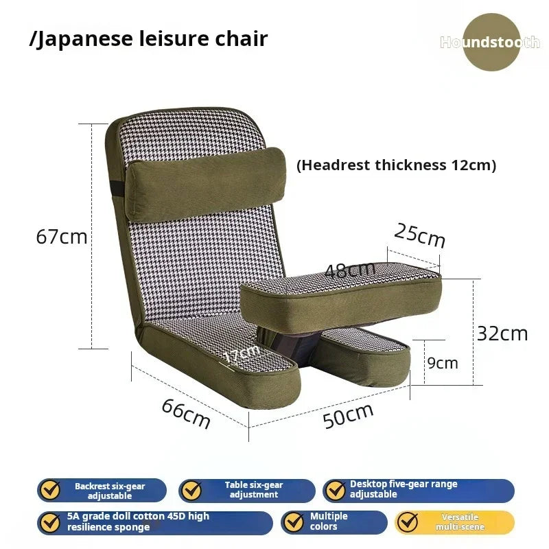 Cotton Folding Floor Sofa with Backrest