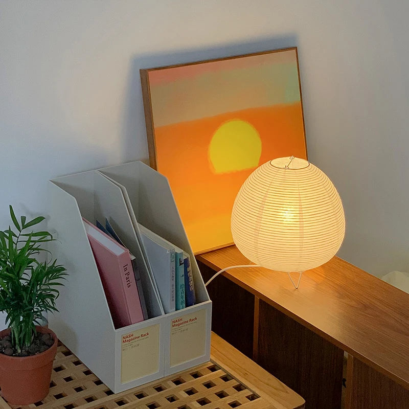 Rice Paper Table Lamp – White Lantern Design