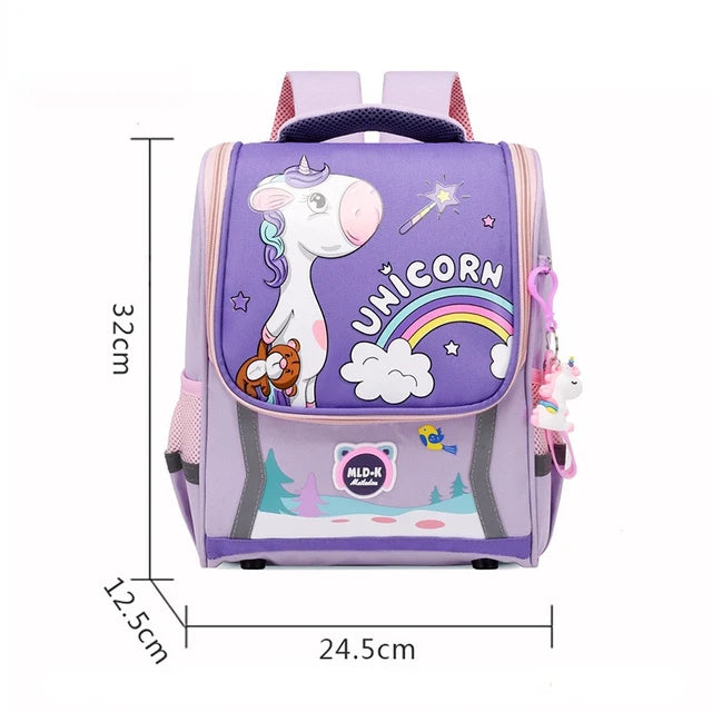 Unicorn School Backpack – Kids Canvas Bag & Size Options